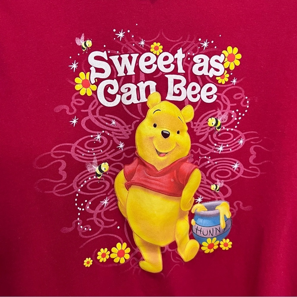 Vintage Disney Winnie Pooh Tee Shirt Top 3X Sweet As Can Bee Plus Size Parks Red - Picture 3 of 9